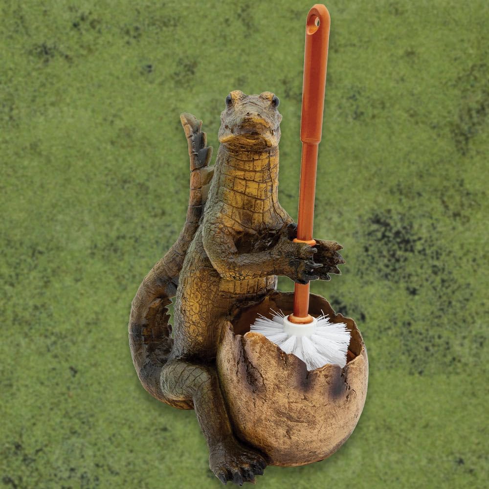Crocodile Toilet Brush Holder with Brush Fun Bathroom Decor