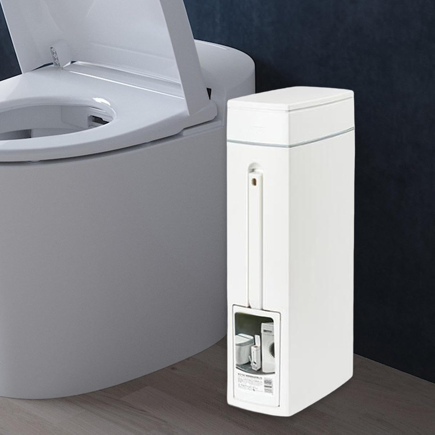 DimyFew Bathroom Bin with Toilet Brush Holder Set