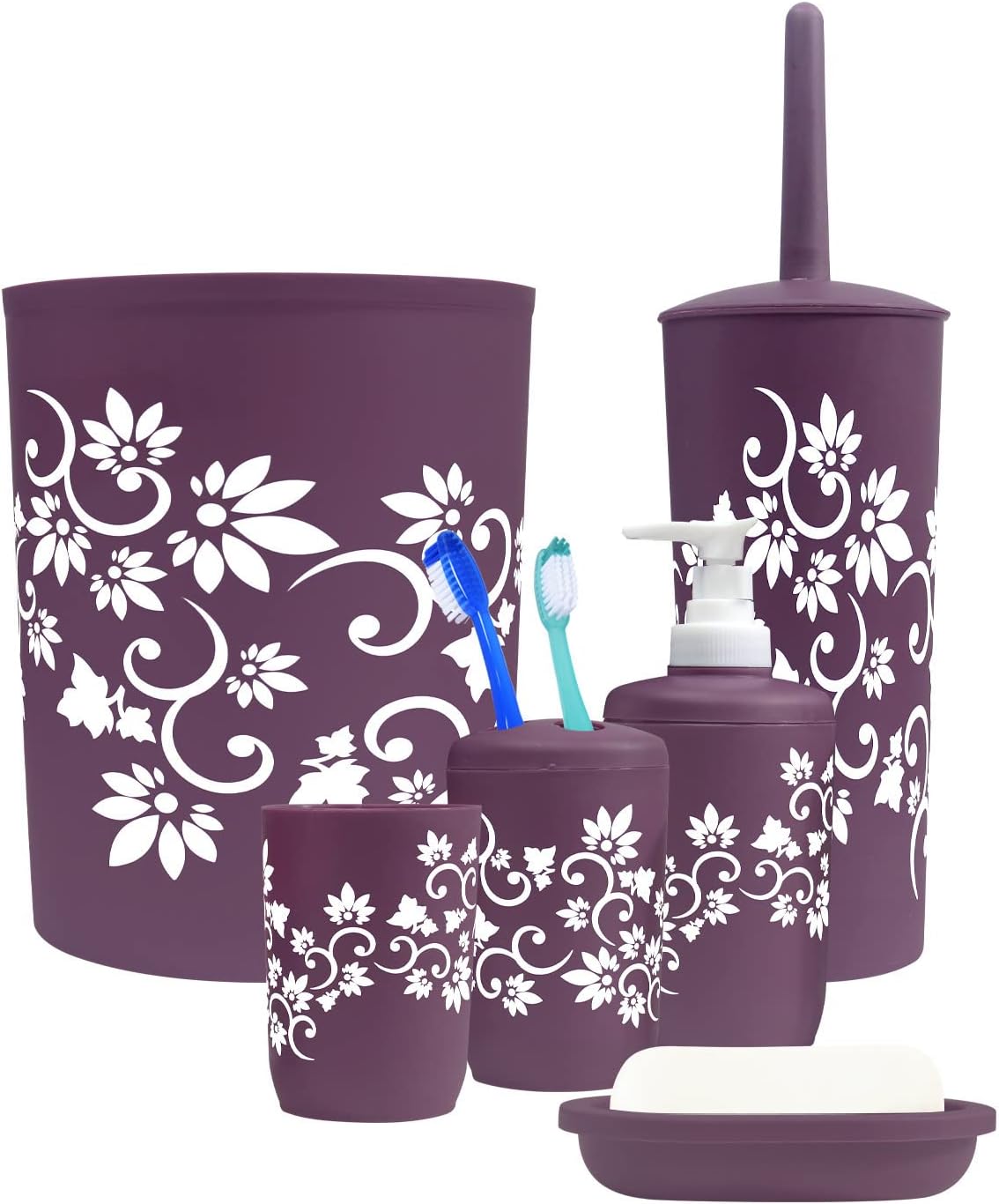 Blue Donuts Bathroom Accessories Set 6 Pieces