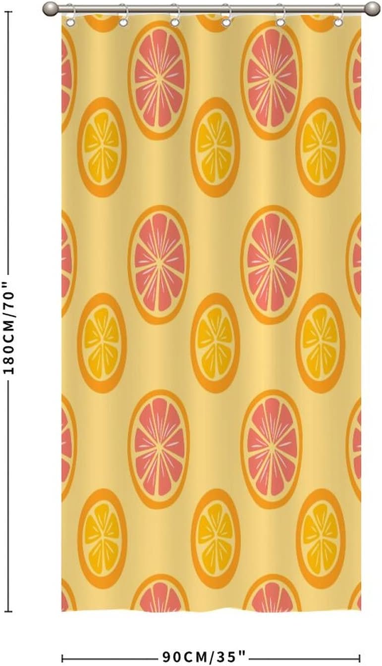 Fresh Fruit Shower Curtain Liner 35x71 Lemon Pattern