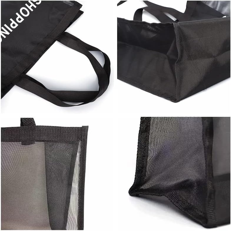 Black Portable Mesh Shower Caddy Quick Dry Tote Bag