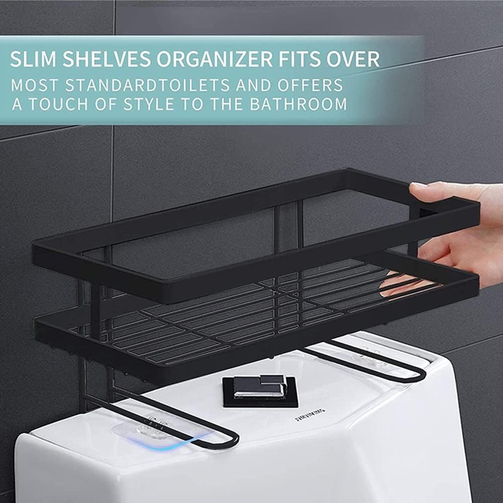 Wall-Mounted Shower Shelf Racks Black Multifunctional Bath Organizer