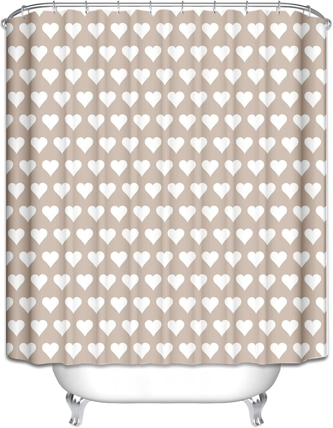 Homxi Khaki Grommet Shower Curtain 59 x 70 1