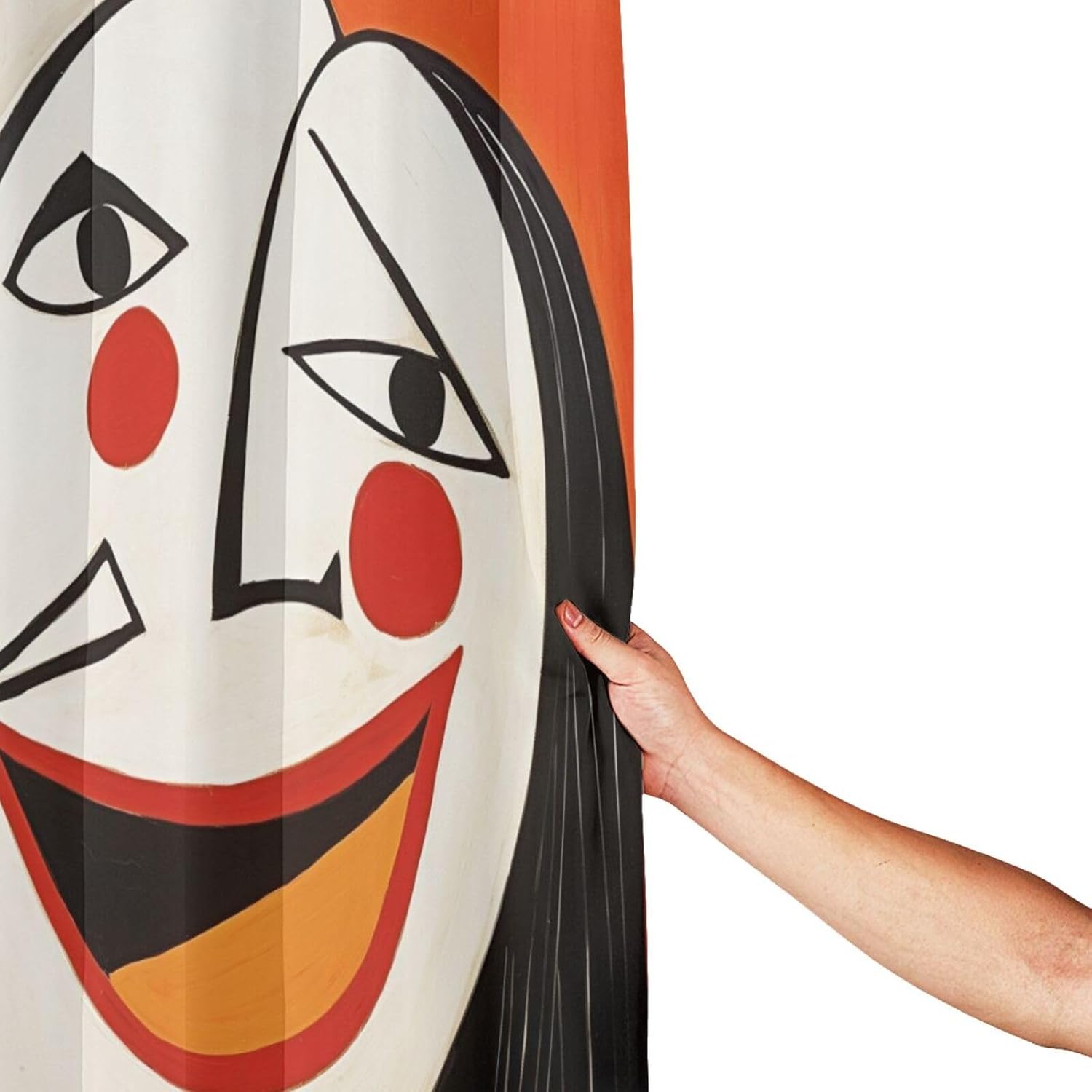 Laughing Girl Boho Shower Curtain Set with 12 Hooks 72x72in 1