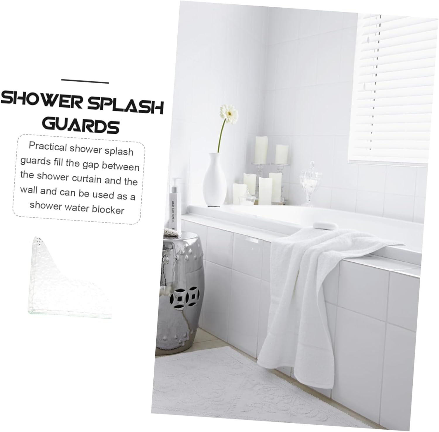 Mobestech 2Pcs Bathtub Splash Guard Water Barrier for Bathroom and Kitchen