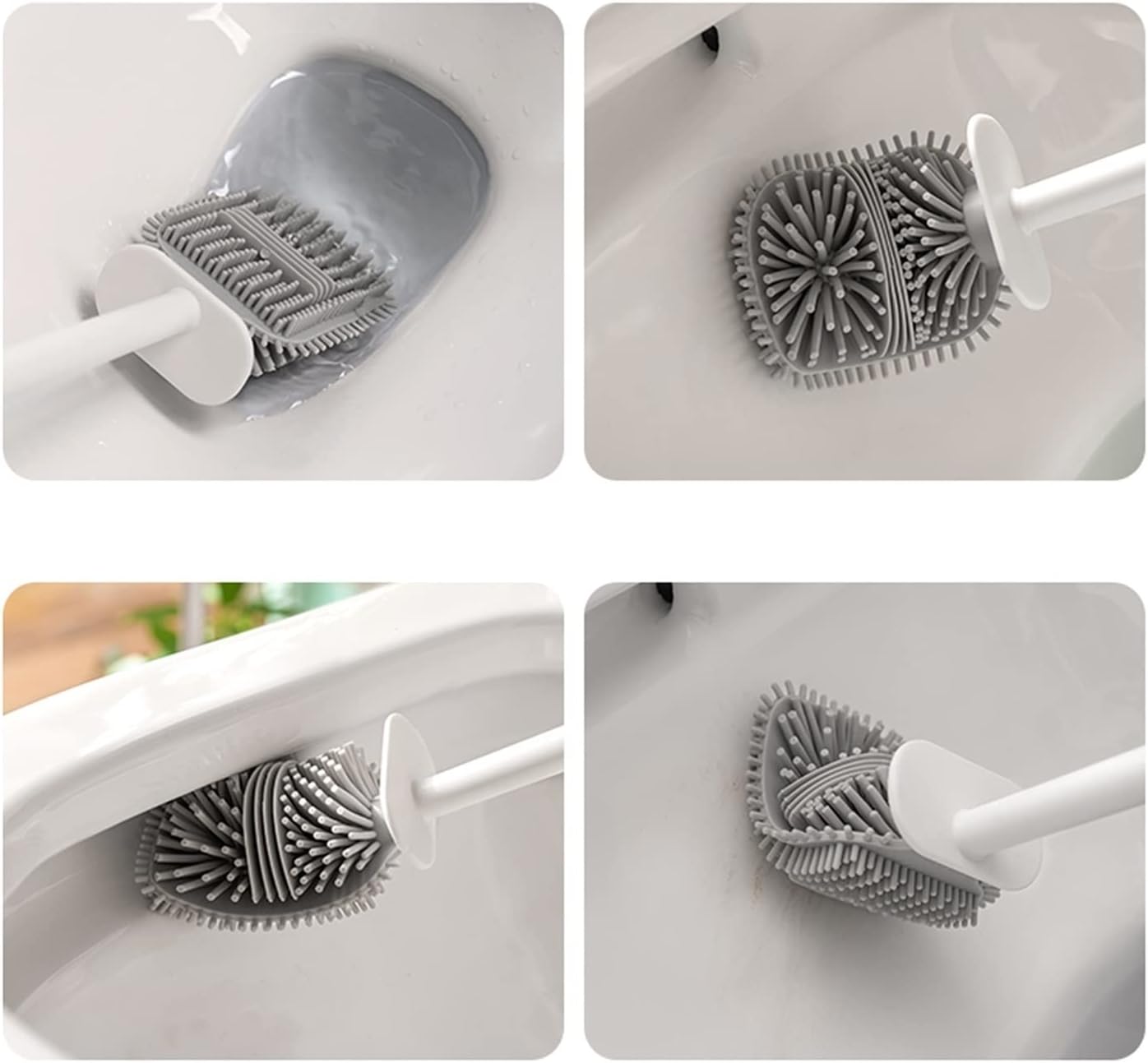 TOMYEUS Toilet Brush with Crevice Tool and Drain Hole