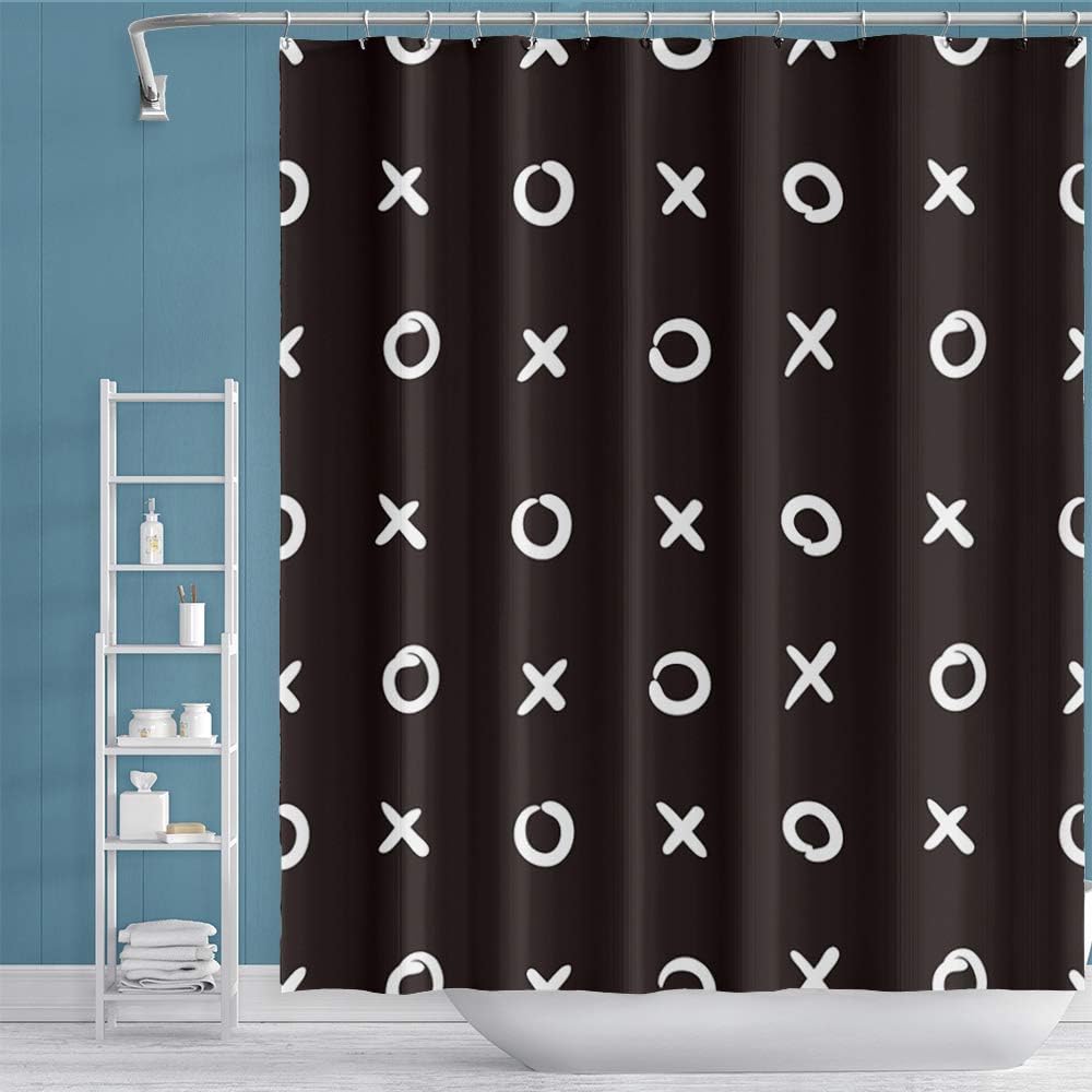 OERJU Cartoon Shower Curtain Set 72x72inch Waterproof Polyester