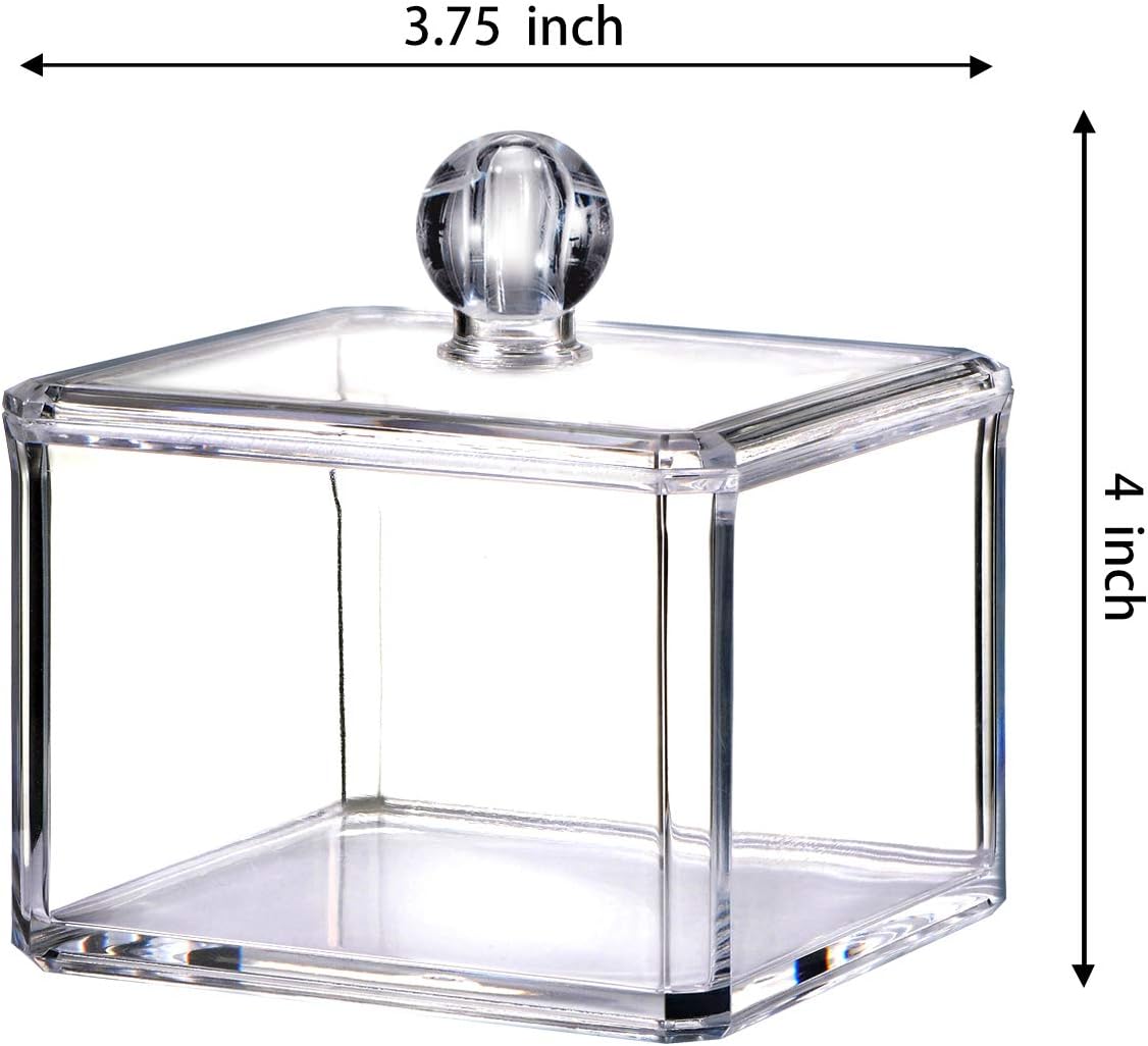 SheeChung Clear Acrylic Q-tip Holder Bathroom Vanity Storage Organizer