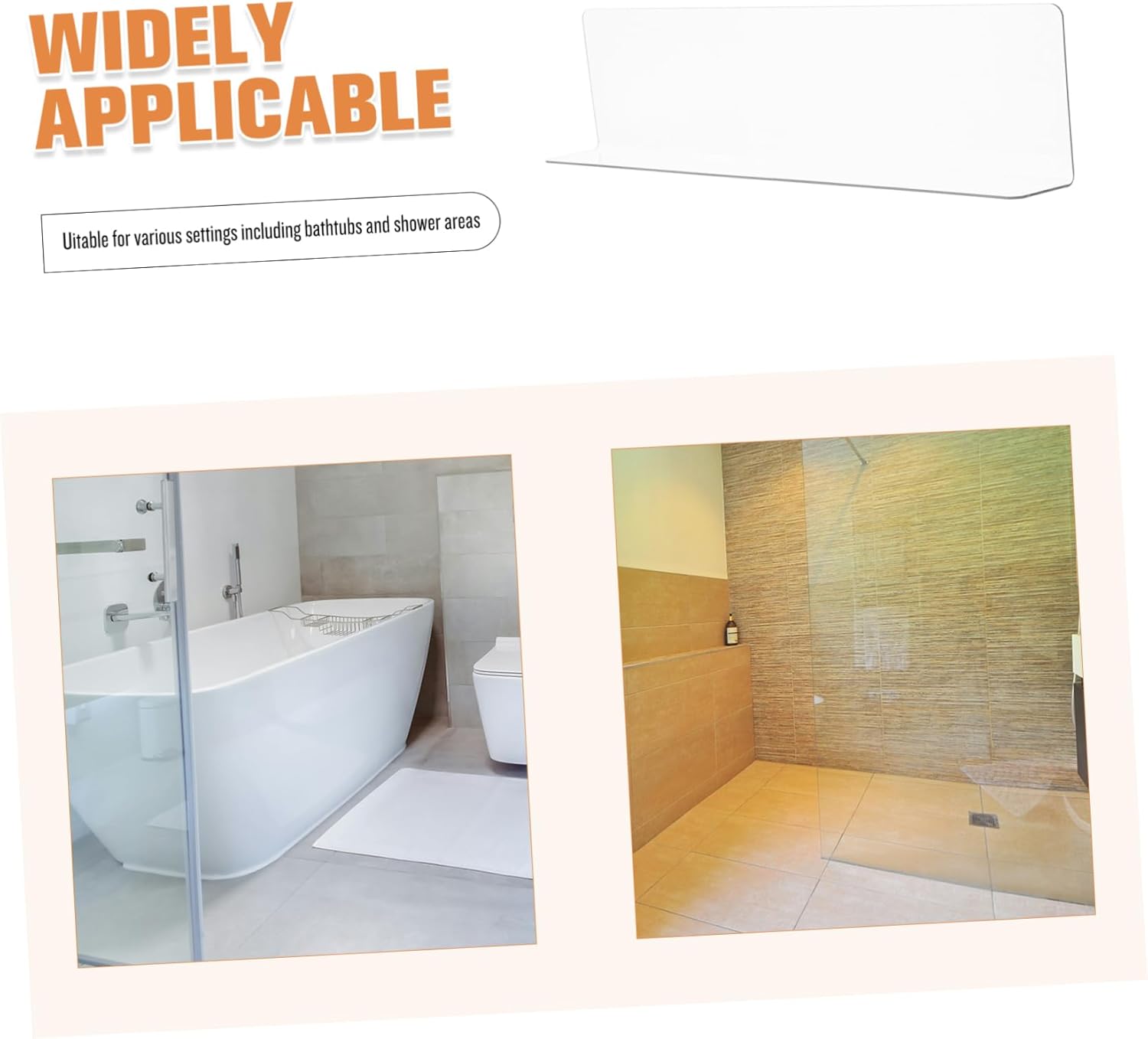 HEALLILY Shower Corner PVC Water Barrier Easy Install