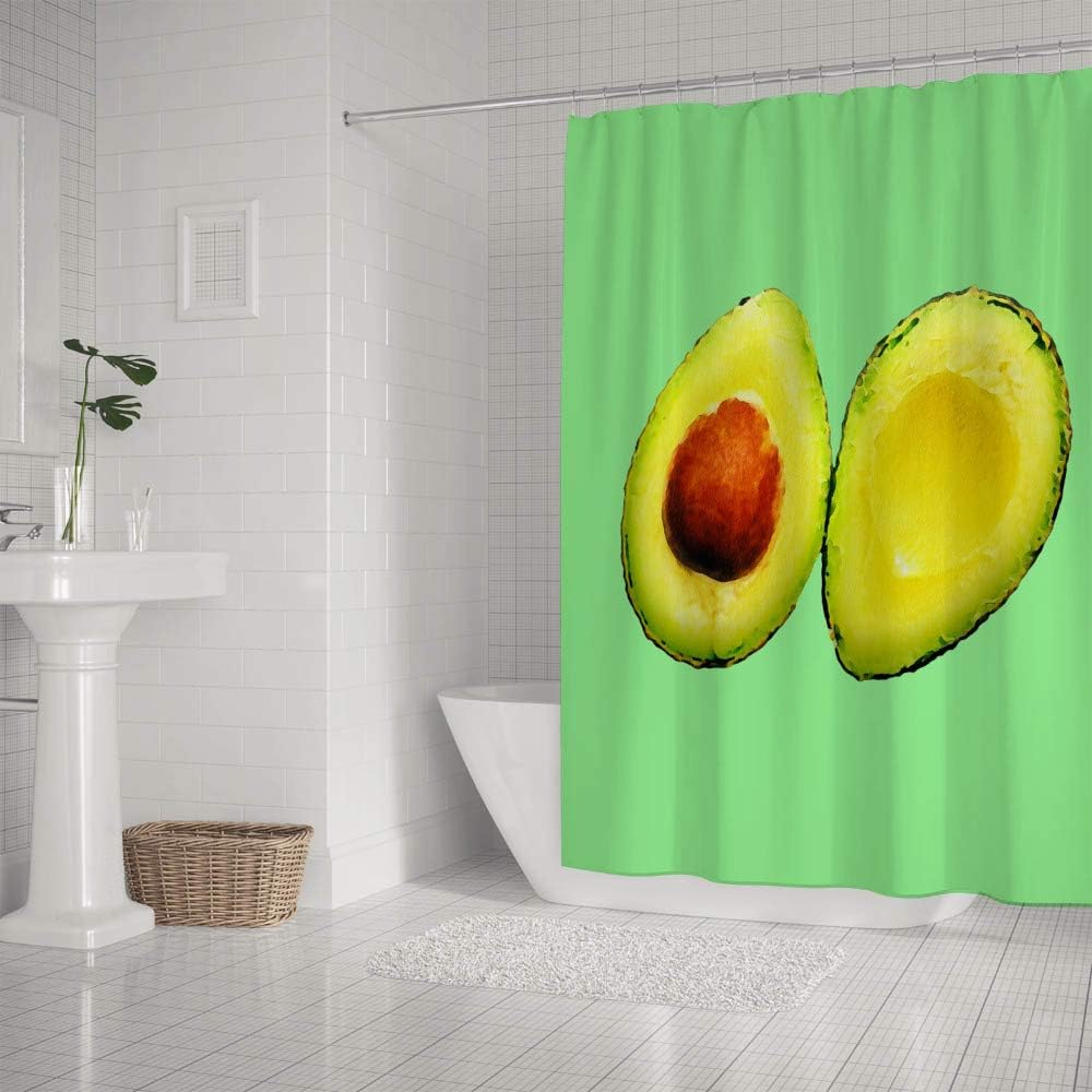 Waterproof Shower Curtain with Grapefruit Design 60x72 Inch