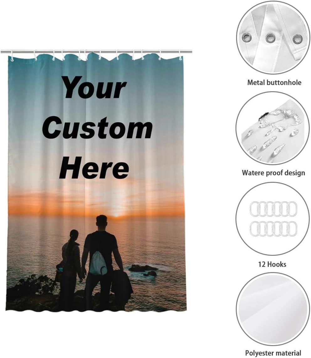 Custom Shower Curtain Personalized 72x84 Inch