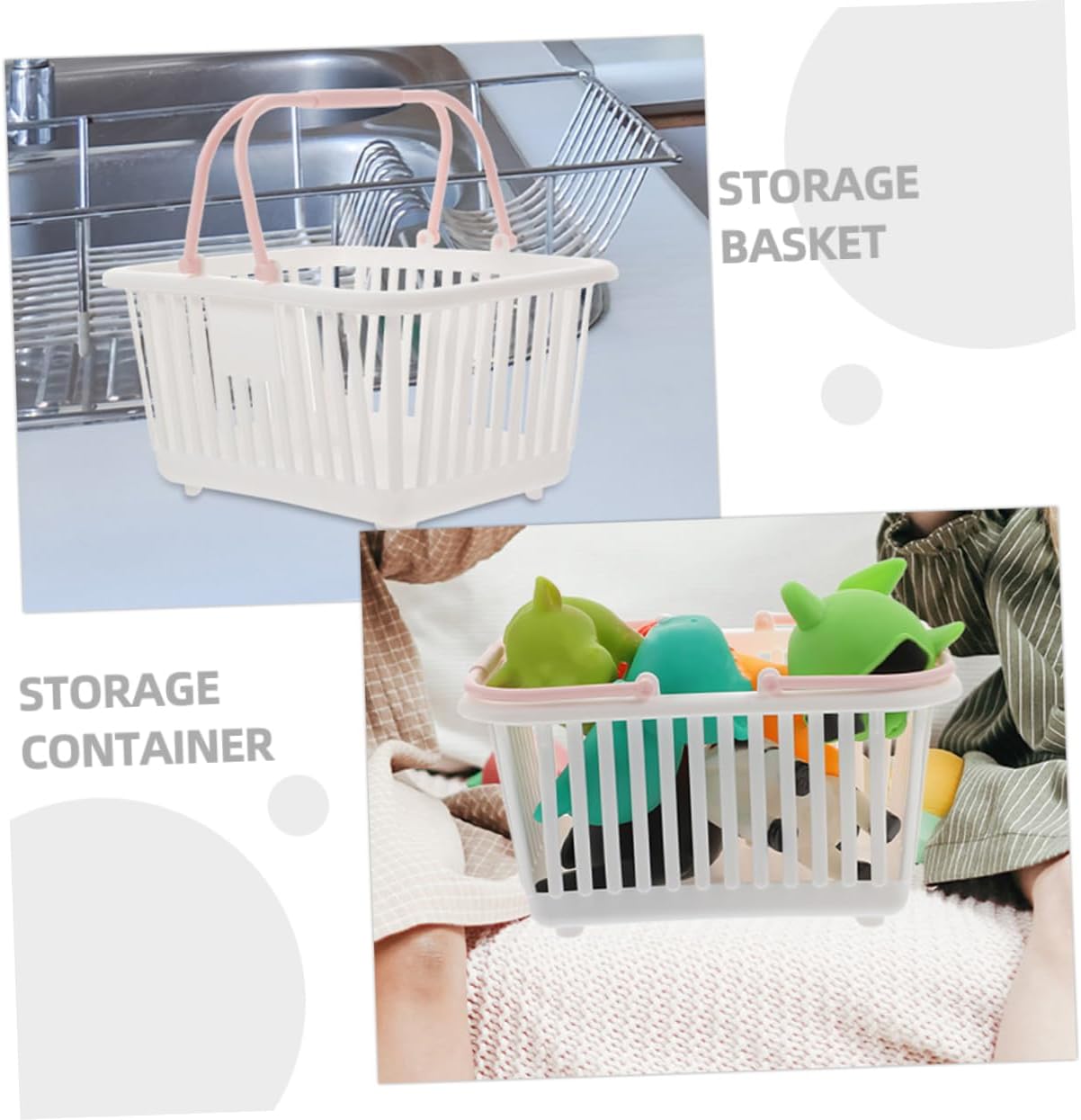 Zerodeko Stackable Plastic Shower Basket with Handles