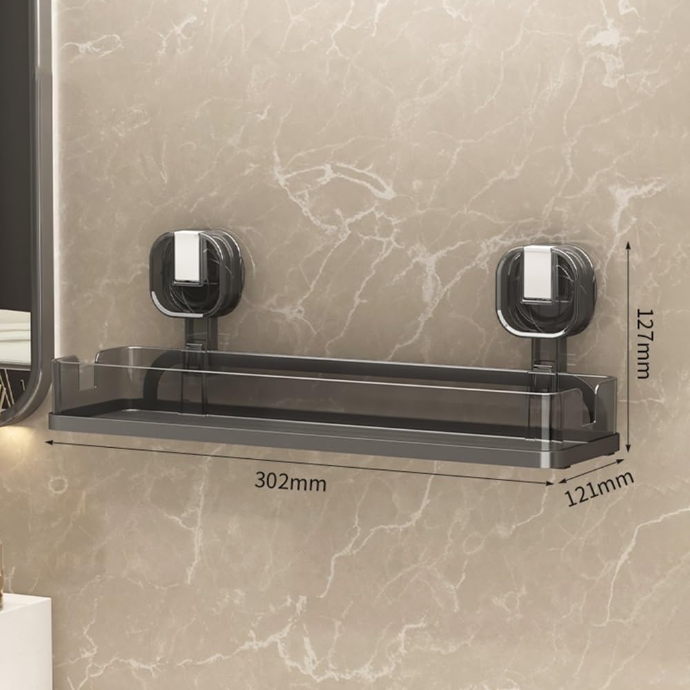 ANNBKA Transparent Gray Shower Caddy Wall Mount Storage Rack