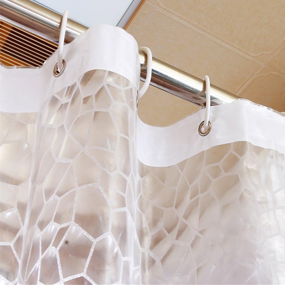 AooHome 72x72 Inch Clear EVA Shower Curtain with Bottom Magnets