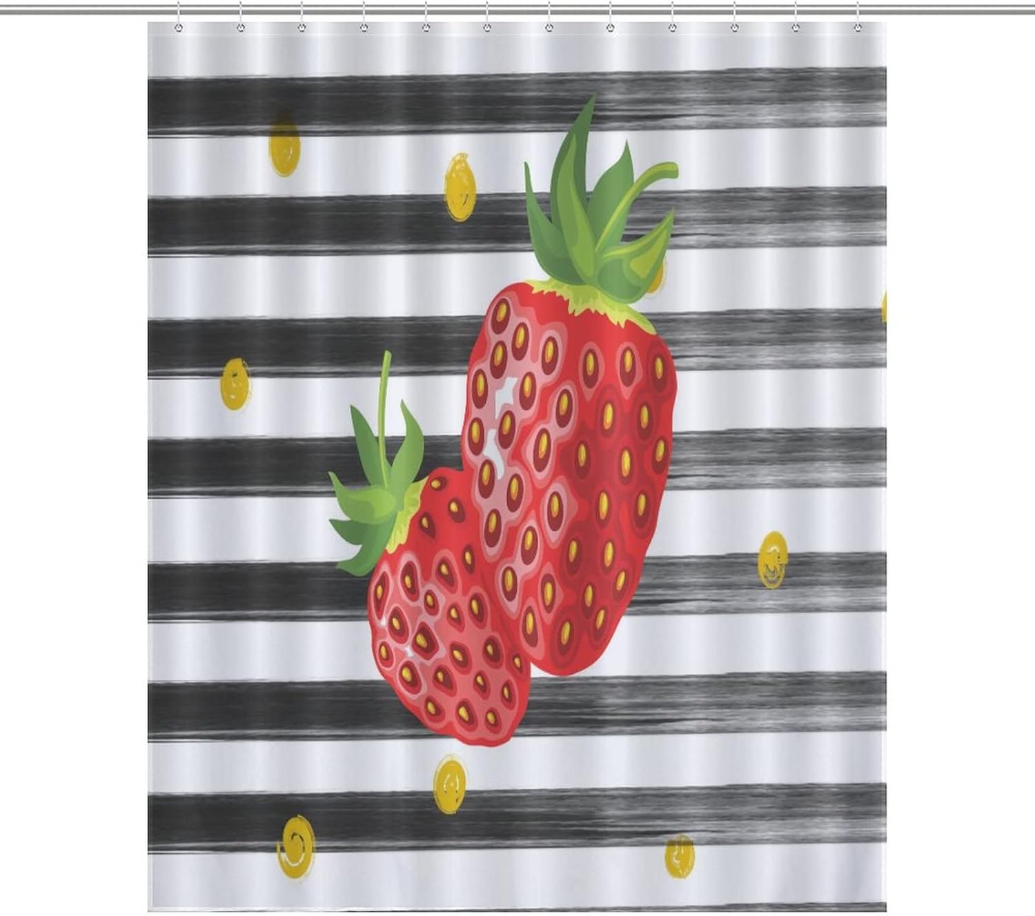 Sweet Natural Food Strawberry Shower Curtain Set 1