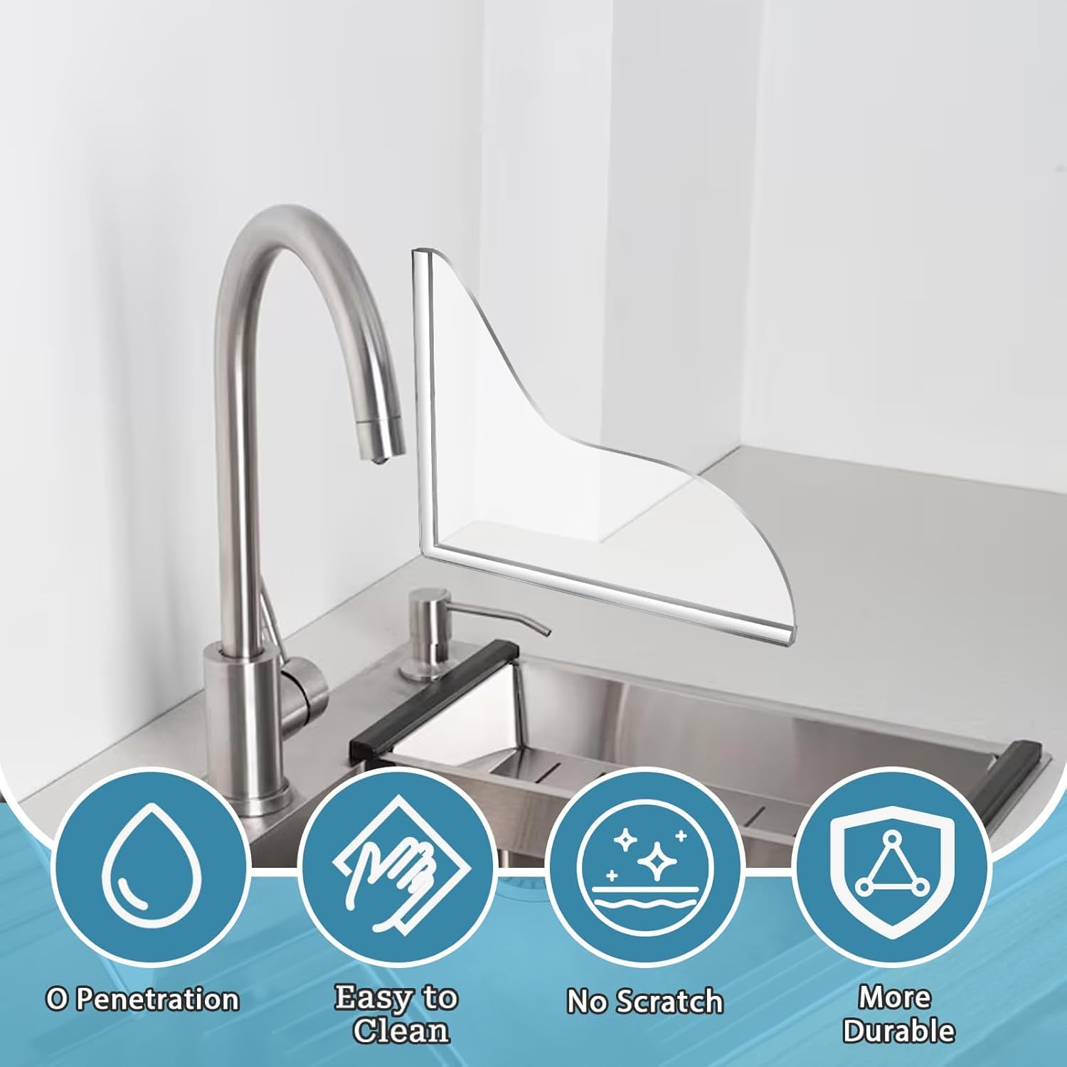 2 PCS Acrylic Shower Splash Guard with Adhesive