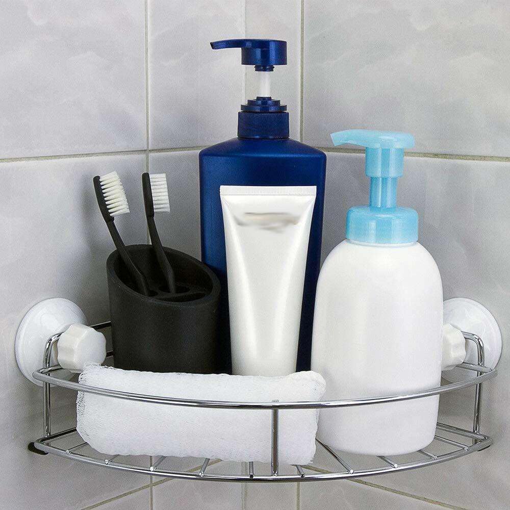 FINANCIALLY LIT Corner Shower Caddy with Suction 1