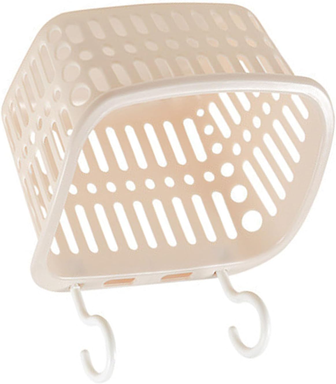 Plastic Shower Caddy with Hanging Hooks and Drainage Holes