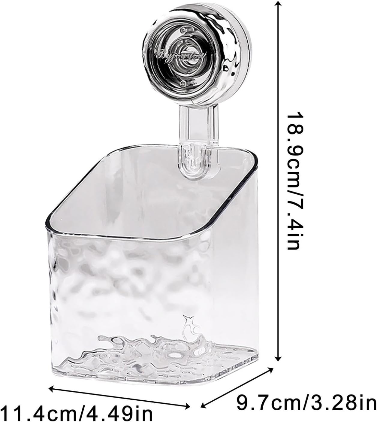 No-Drill Clear Wall Caddy with Suction Cups 1