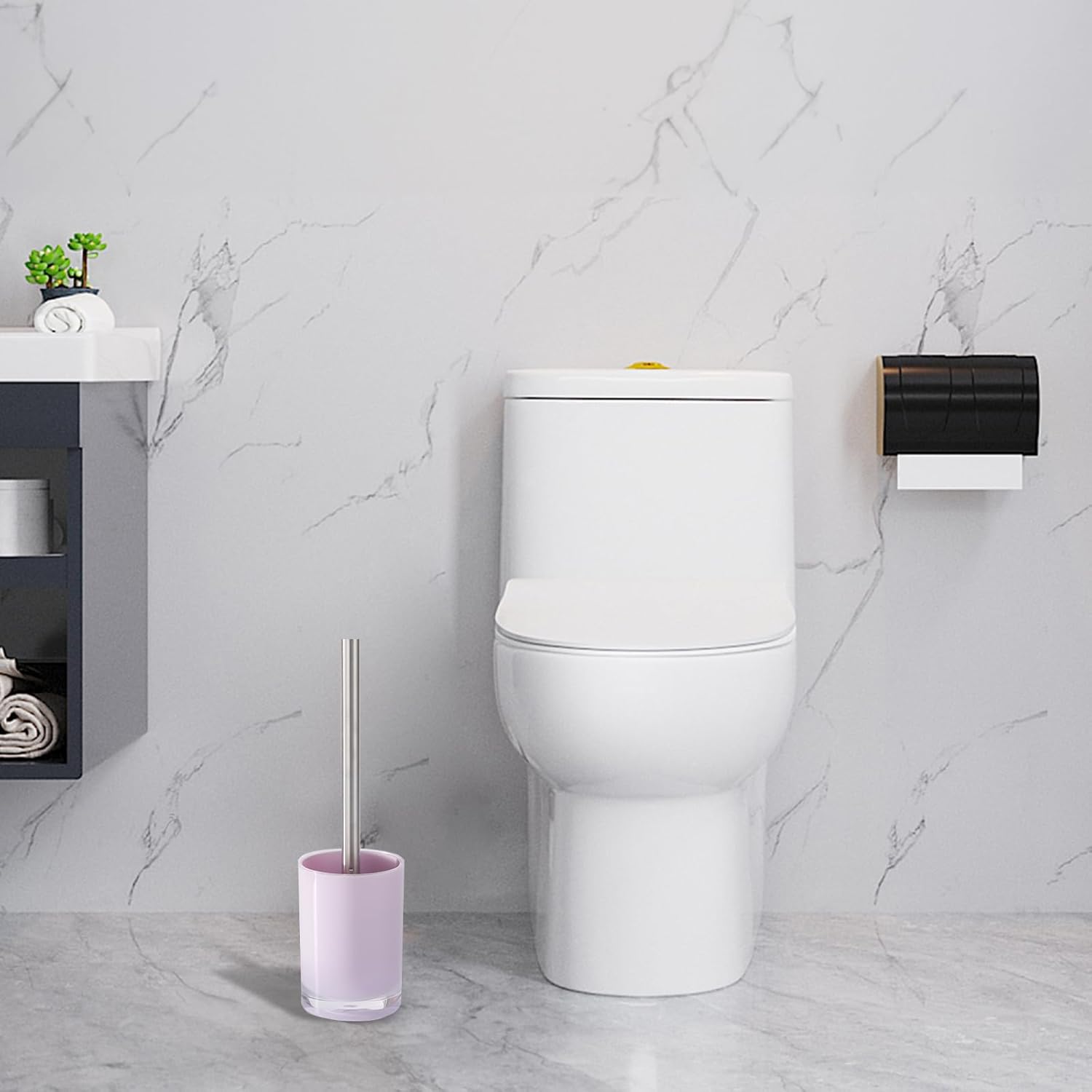 5 Pcs Purple Acrylic Bathroom Accessory Set