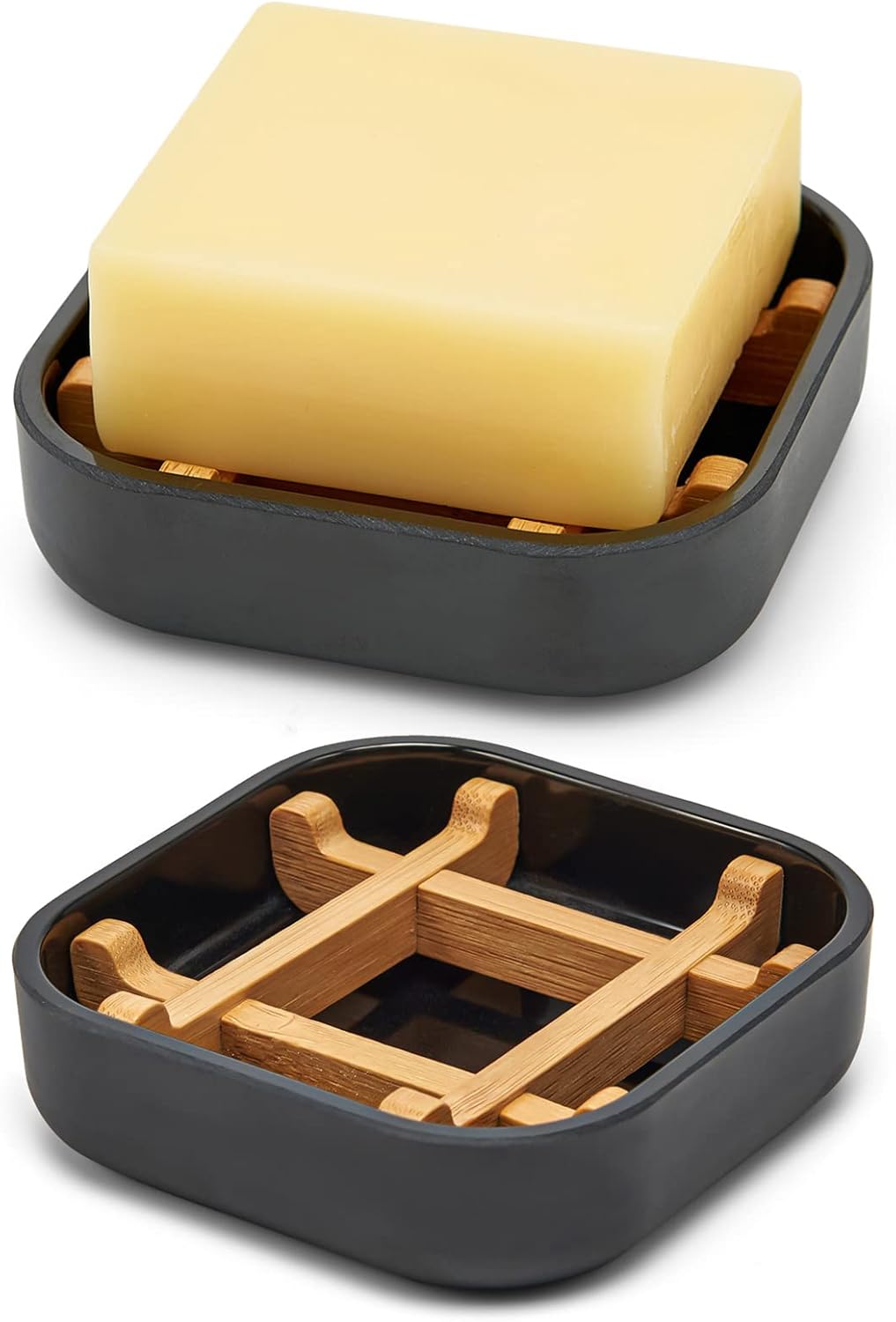 Bamboo Soap Dish with Detachable Holder