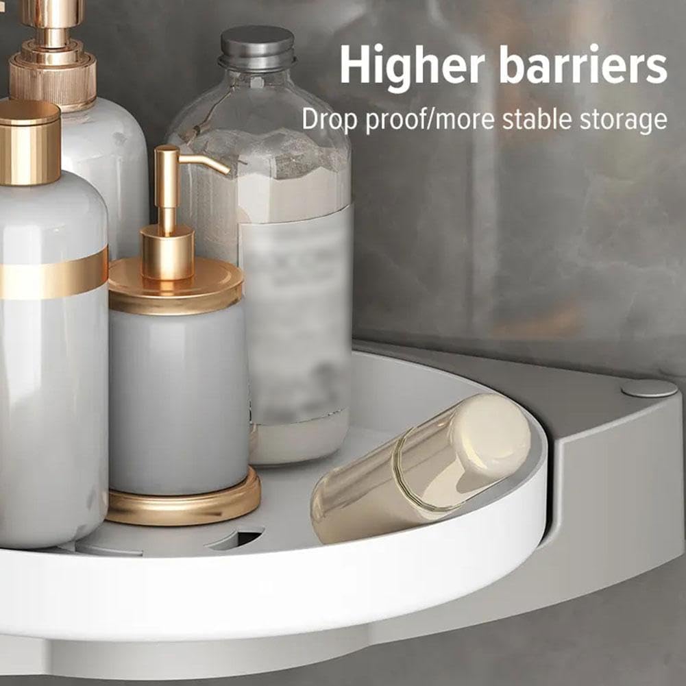 Plastic Shower Caddy 2pcs Grey Corner Storage Shelf