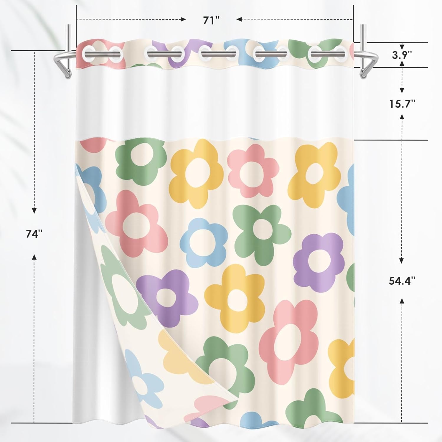 Culudea Vintage Flower Shower Curtain Set 1