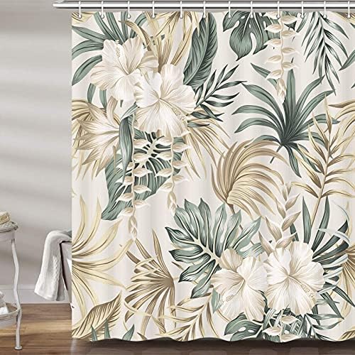 DYNH Tropical Flower Shower Curtain Set