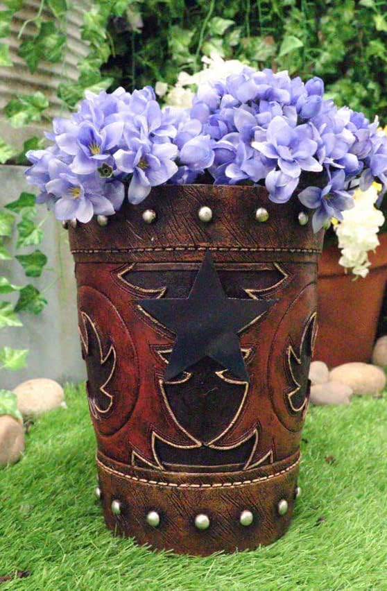 Ebros Gift Western Red Tan Cowboy Toilet Brush Holder