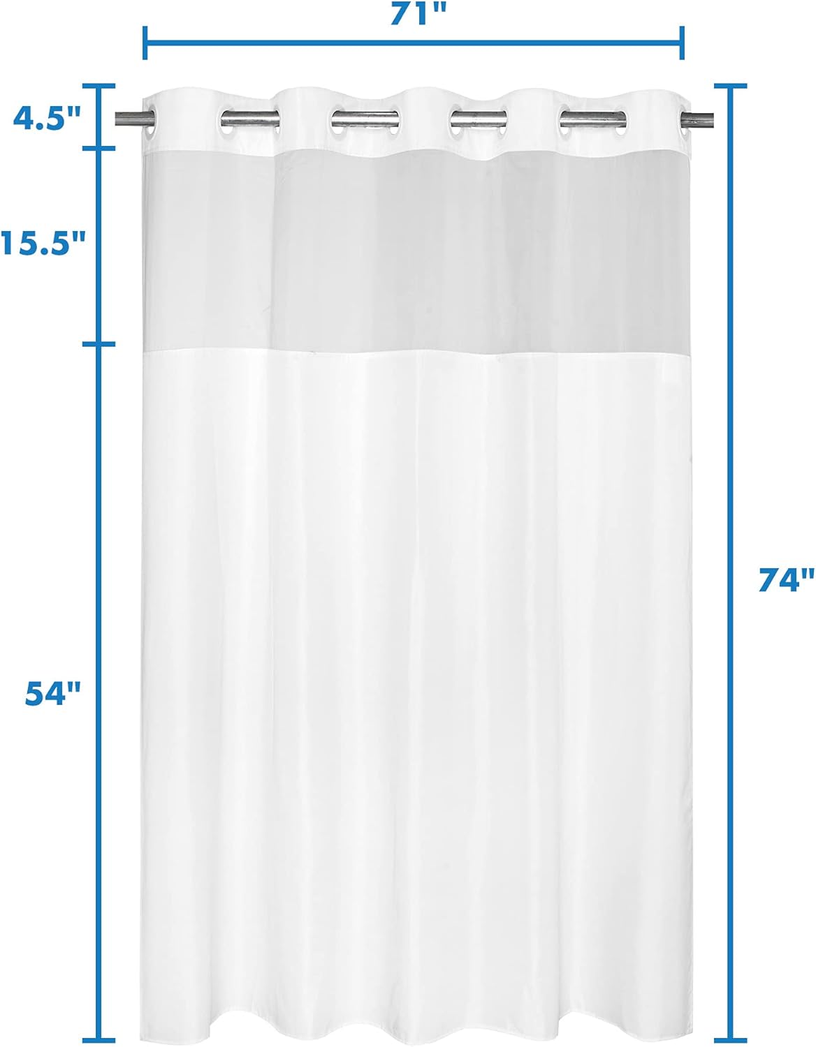 Modern Hotel Grade Shower Curtain Set with Snap In Liner