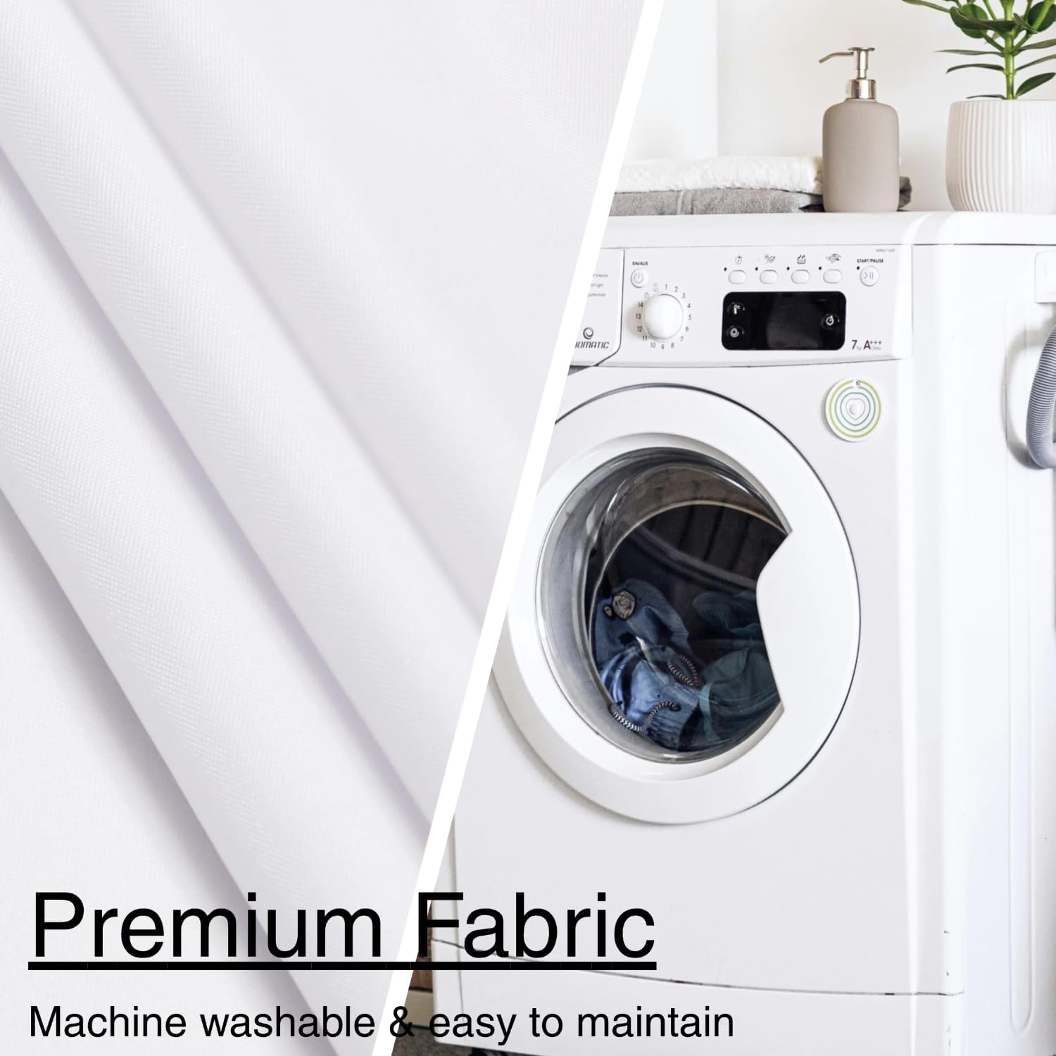 GKLEASG No Hook Shower Curtain Set