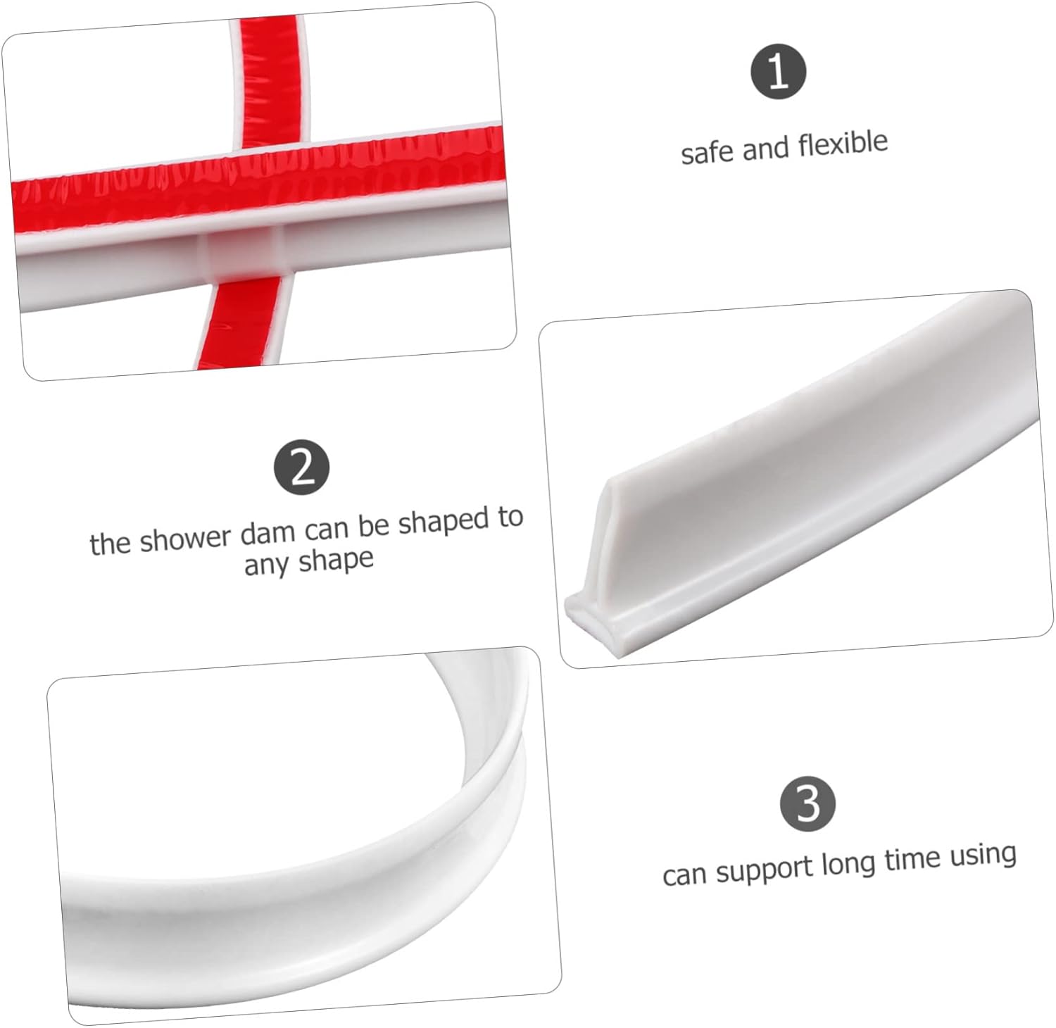 Operitacx 1M Shower Water Dam Barrier Stopper for Bath Floor
