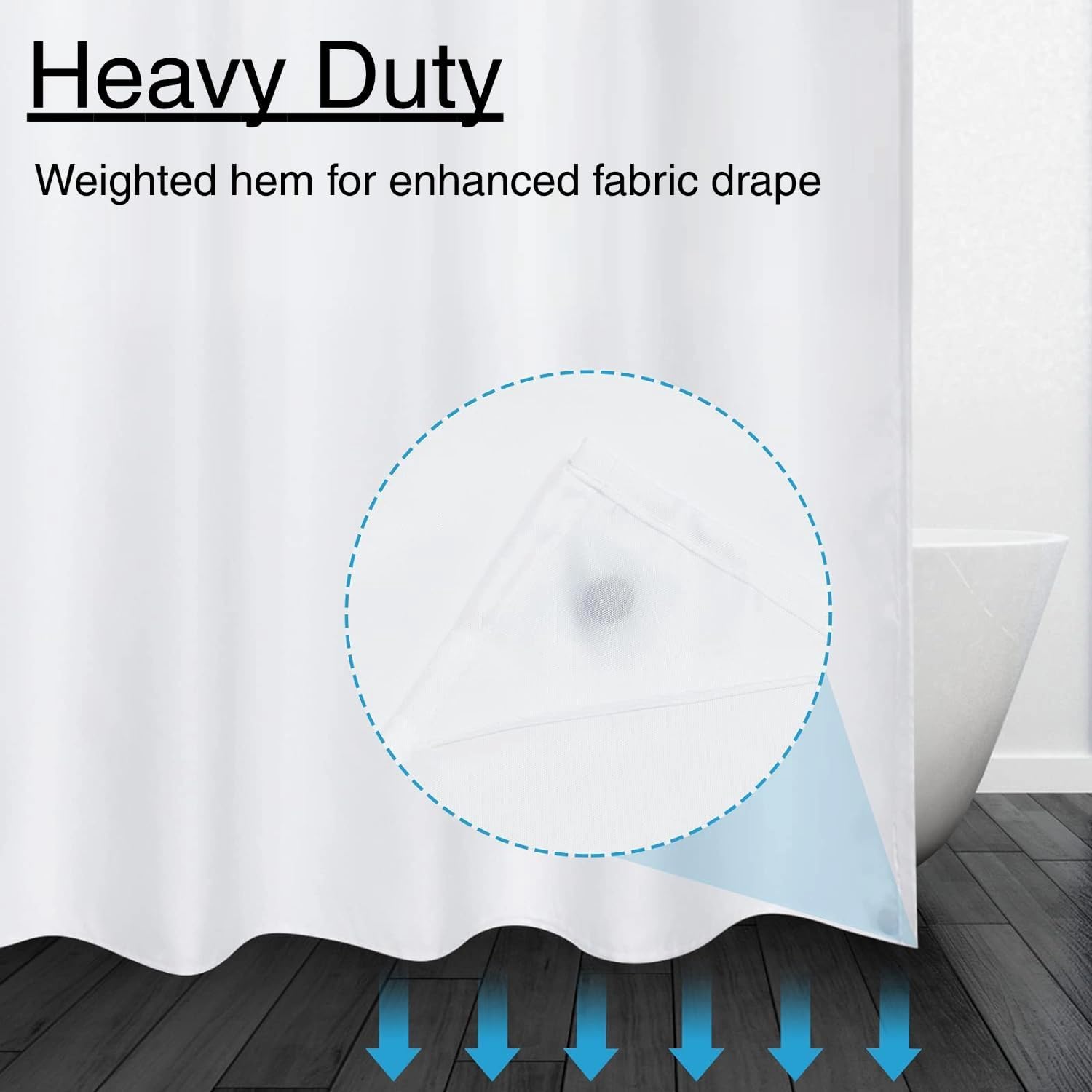GKLEASG No Hook Shower Curtain Set