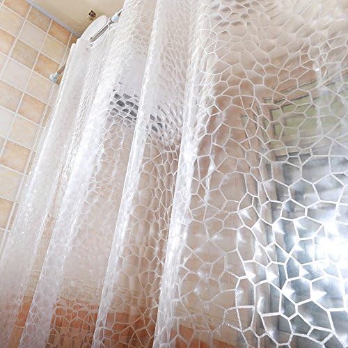 AooHome 72x72 Inch Clear EVA Shower Curtain with Bottom Magnets