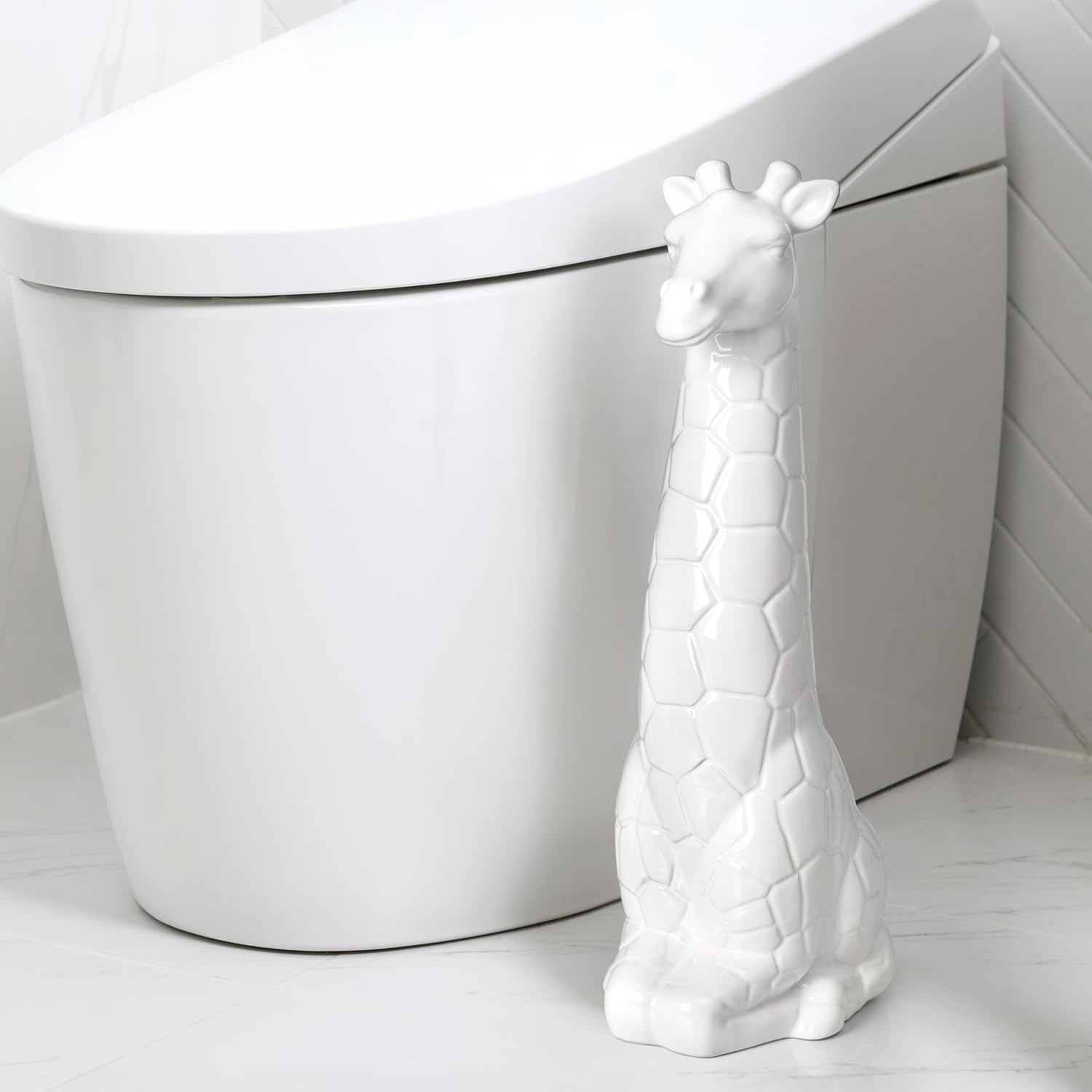 Giraffe Toilet Brush Holder with Brush Set