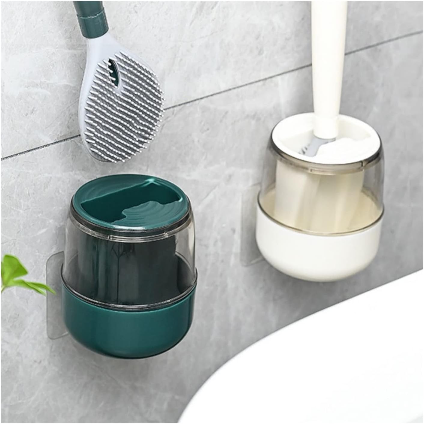 UNNS Wall-Mounted Toilet Brush with Holder White