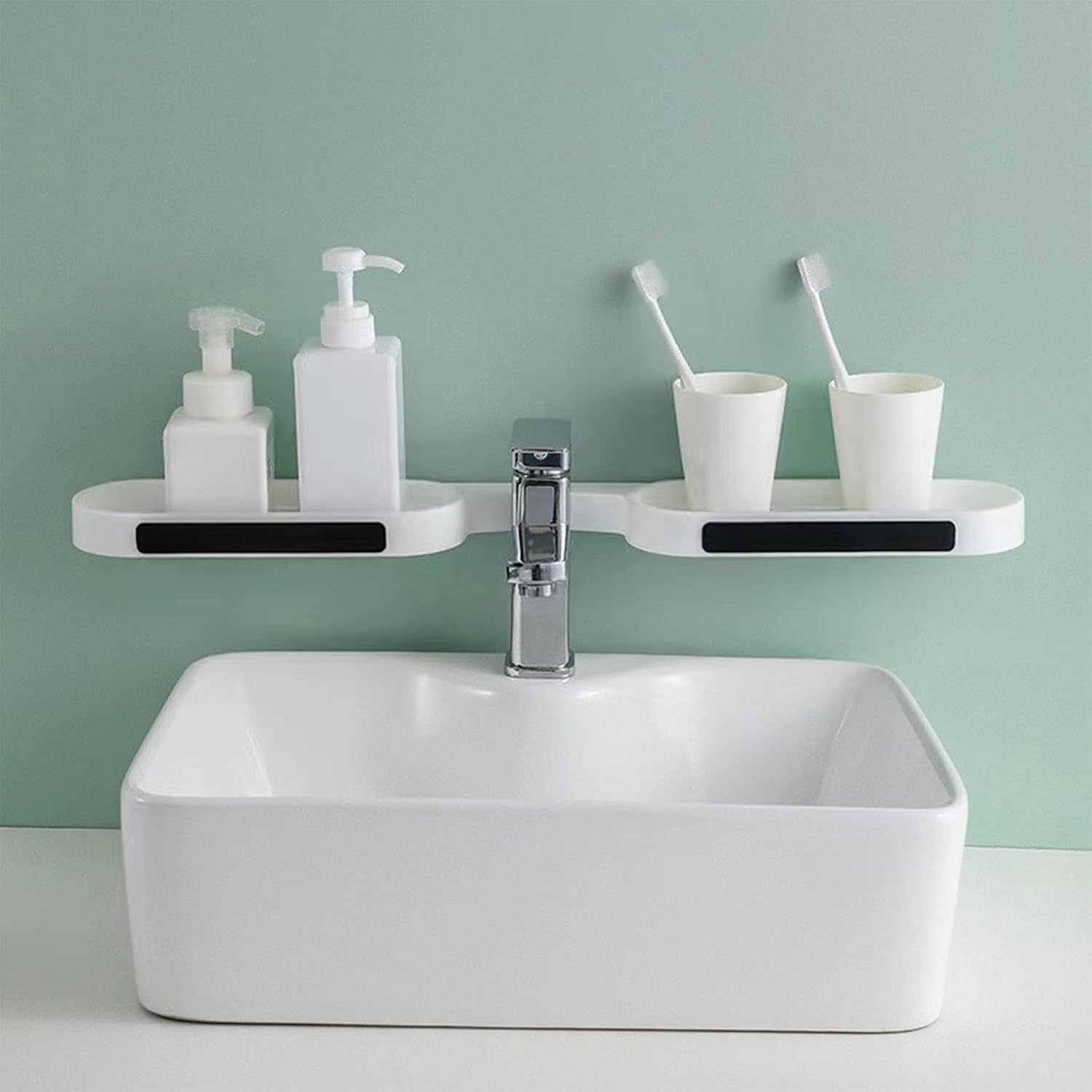 Adjustable Corner Shower Caddy No Drill Black
