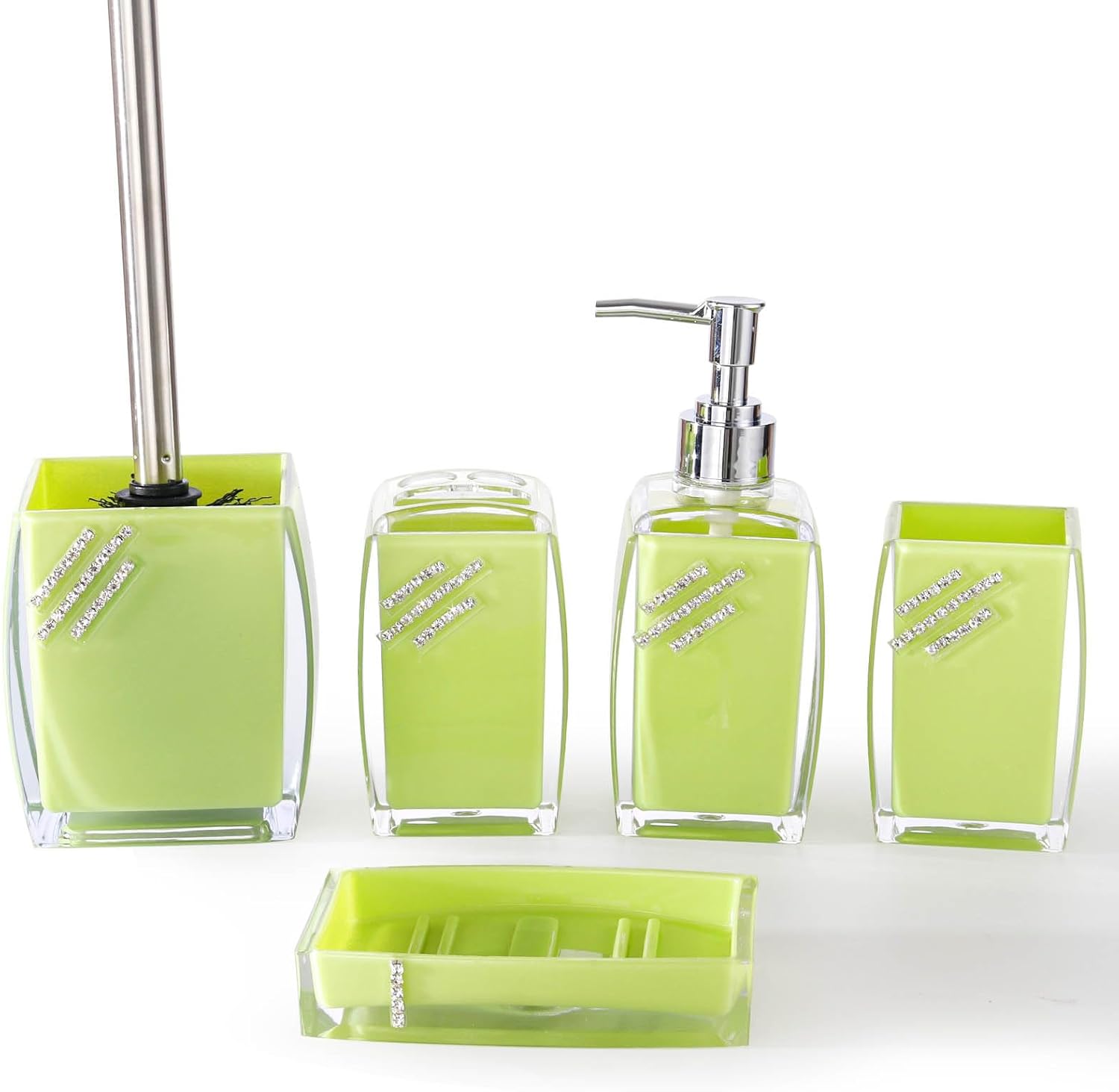TUANYO Green Bathroom Accessories Set 5Pcs Modern