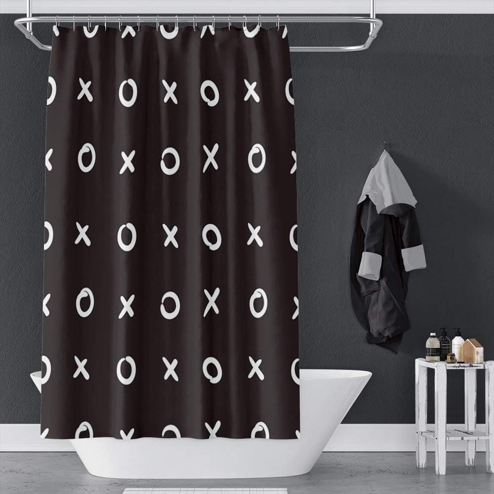 OERJU Cartoon Shower Curtain Set 72x72inch Waterproof Polyester