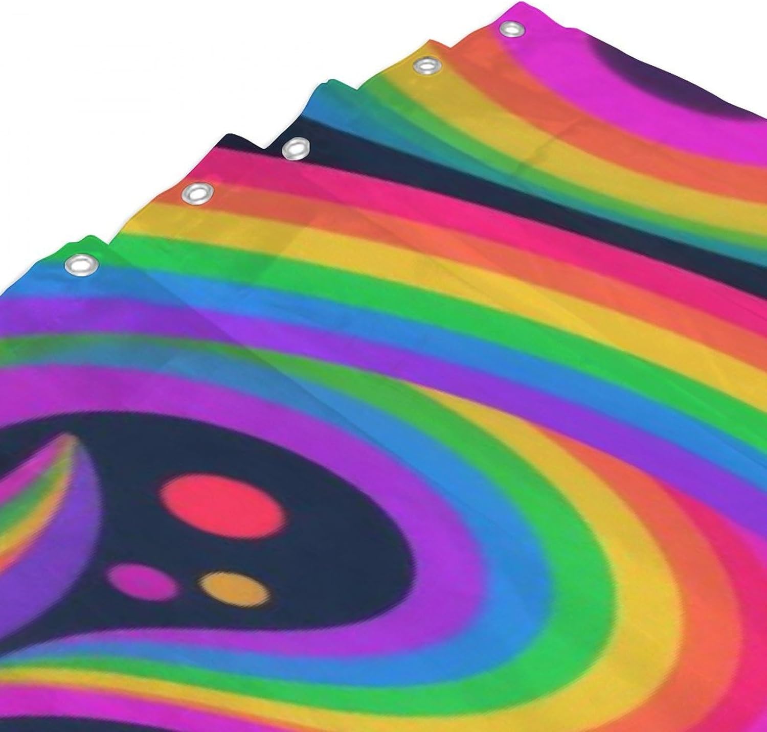 OXJOIIS Trippy Rainbow Unicorn Shower Curtain with 12 Hooks 1