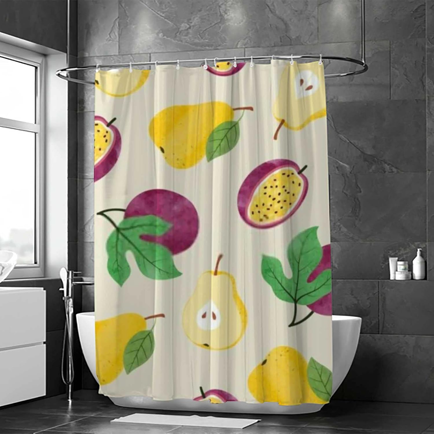 Rashu Shower Curtain Set with Hooks 72 Inch Waterproof
