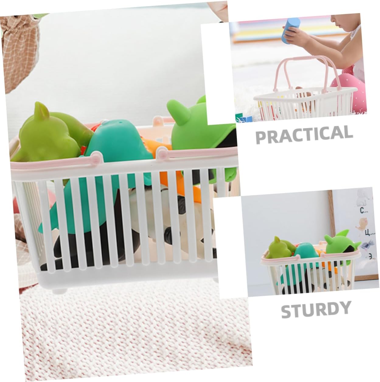 Zerodeko Stackable Plastic Shower Basket with Handles