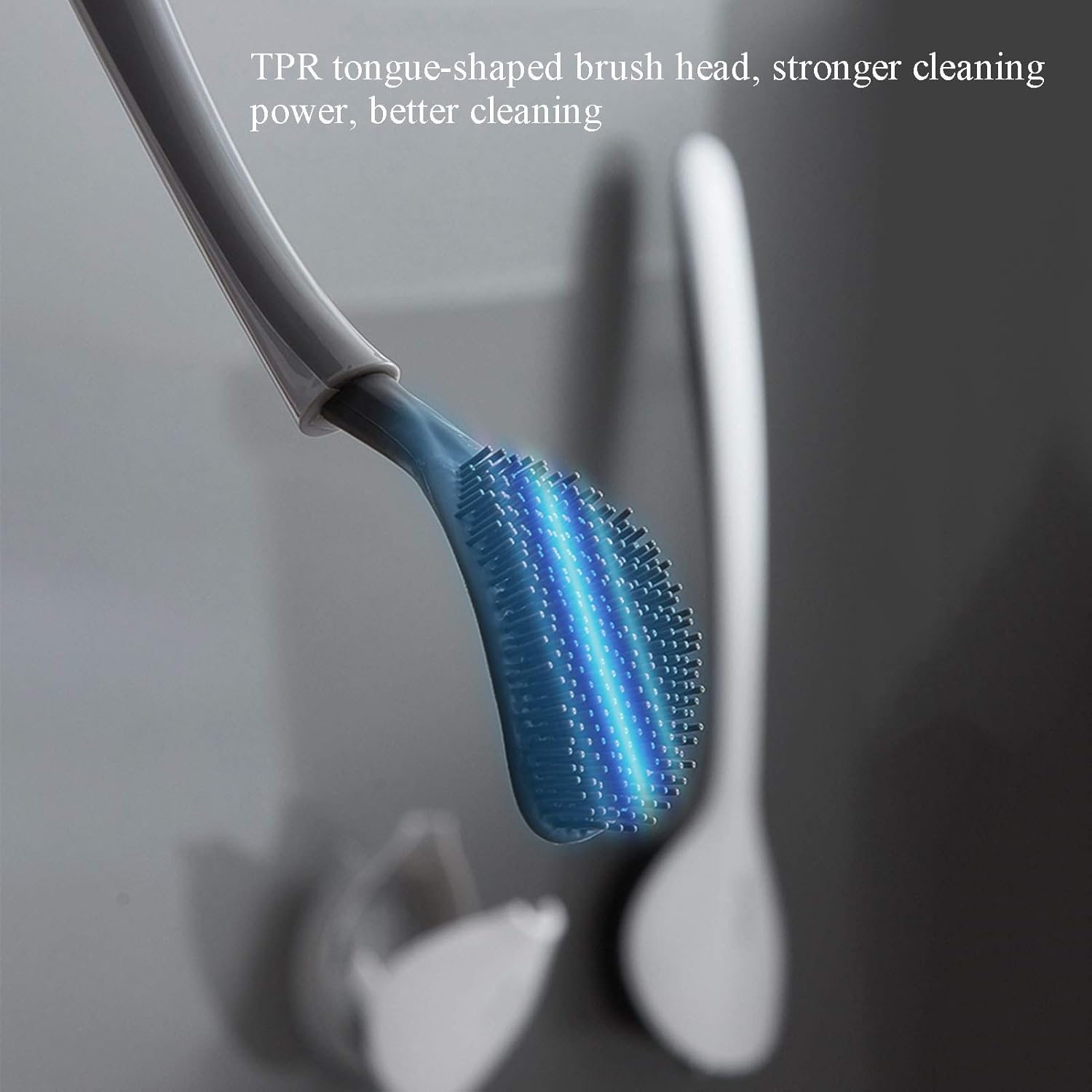NLIAN Silicone Toilet Brush with Holder Gray