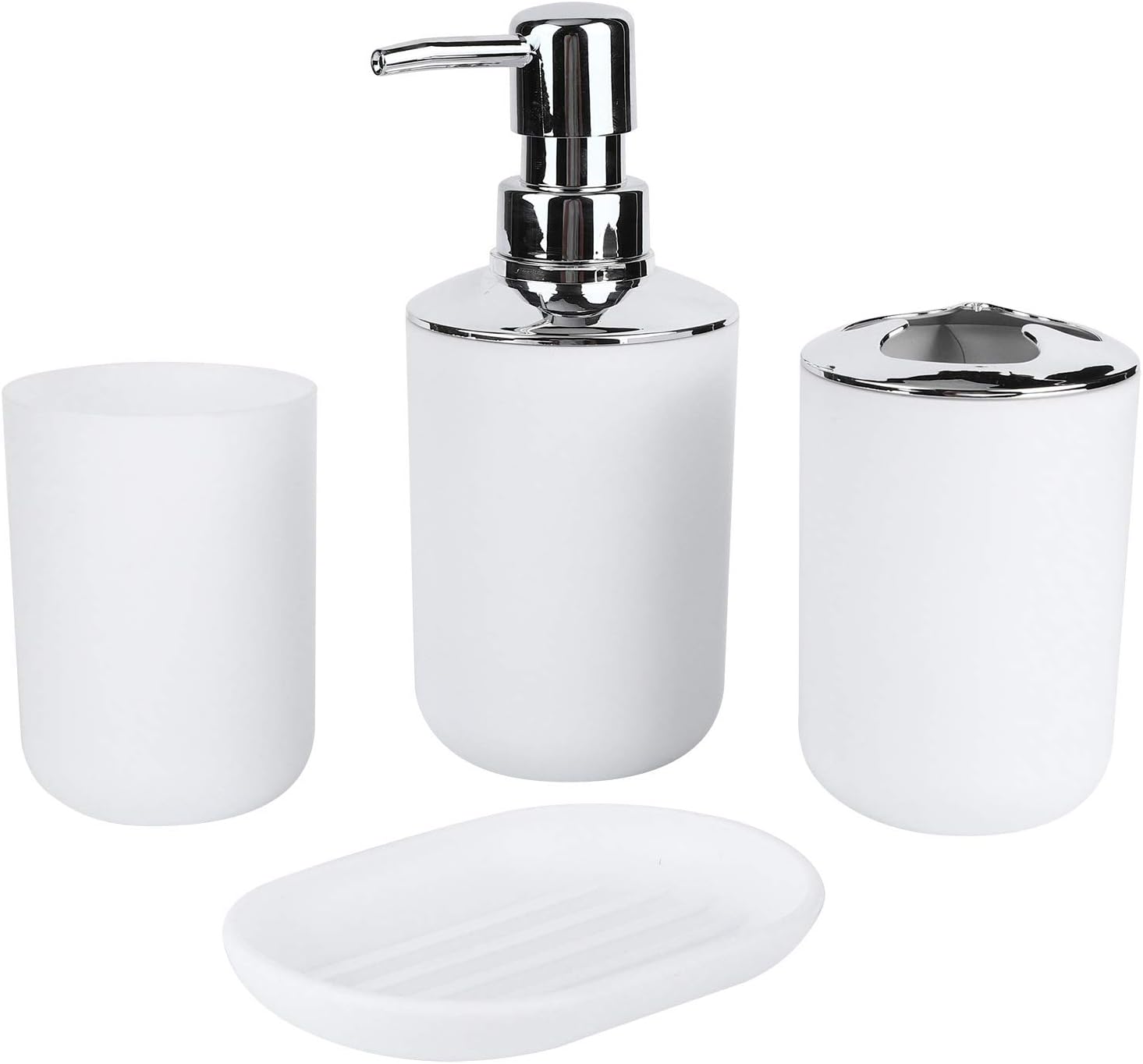 PerGar 4Pcs White Bathroom Accessory Set