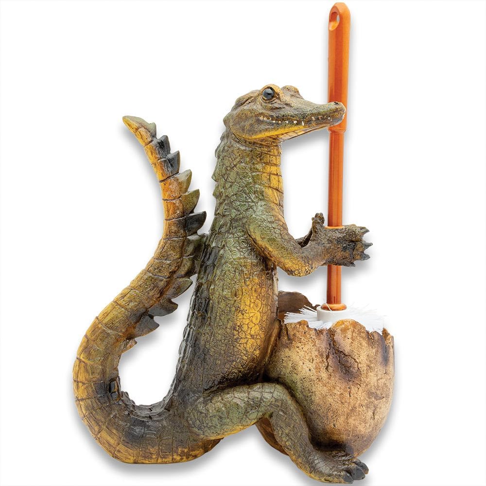 Crocodile Toilet Brush Holder with Brush Fun Bathroom Decor
