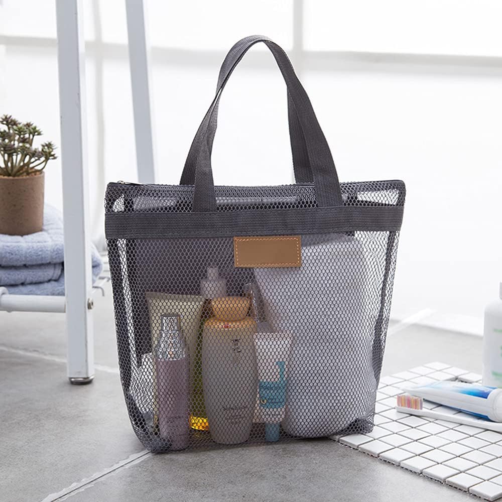Pebipoo 2 Mesh Shower Caddy Bags with Zipper and Inner Pocket