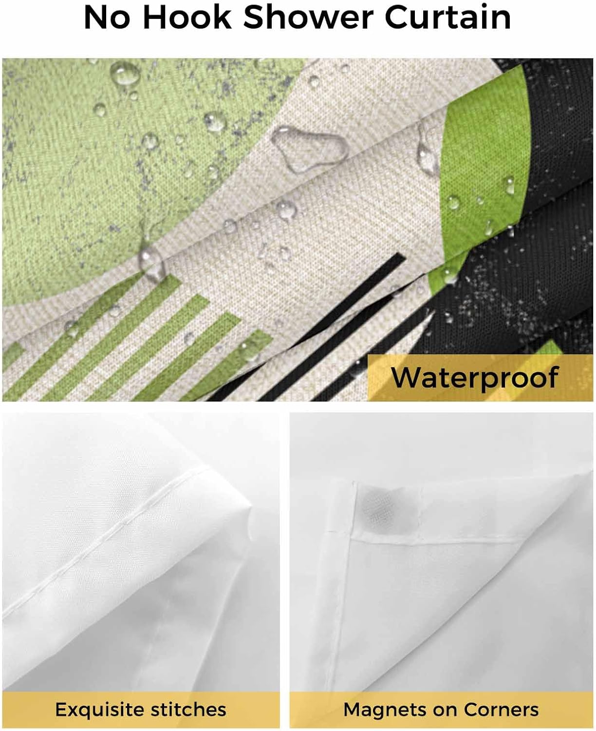 Kryntracorl Abstract No Hooks Shower Curtain Set 1