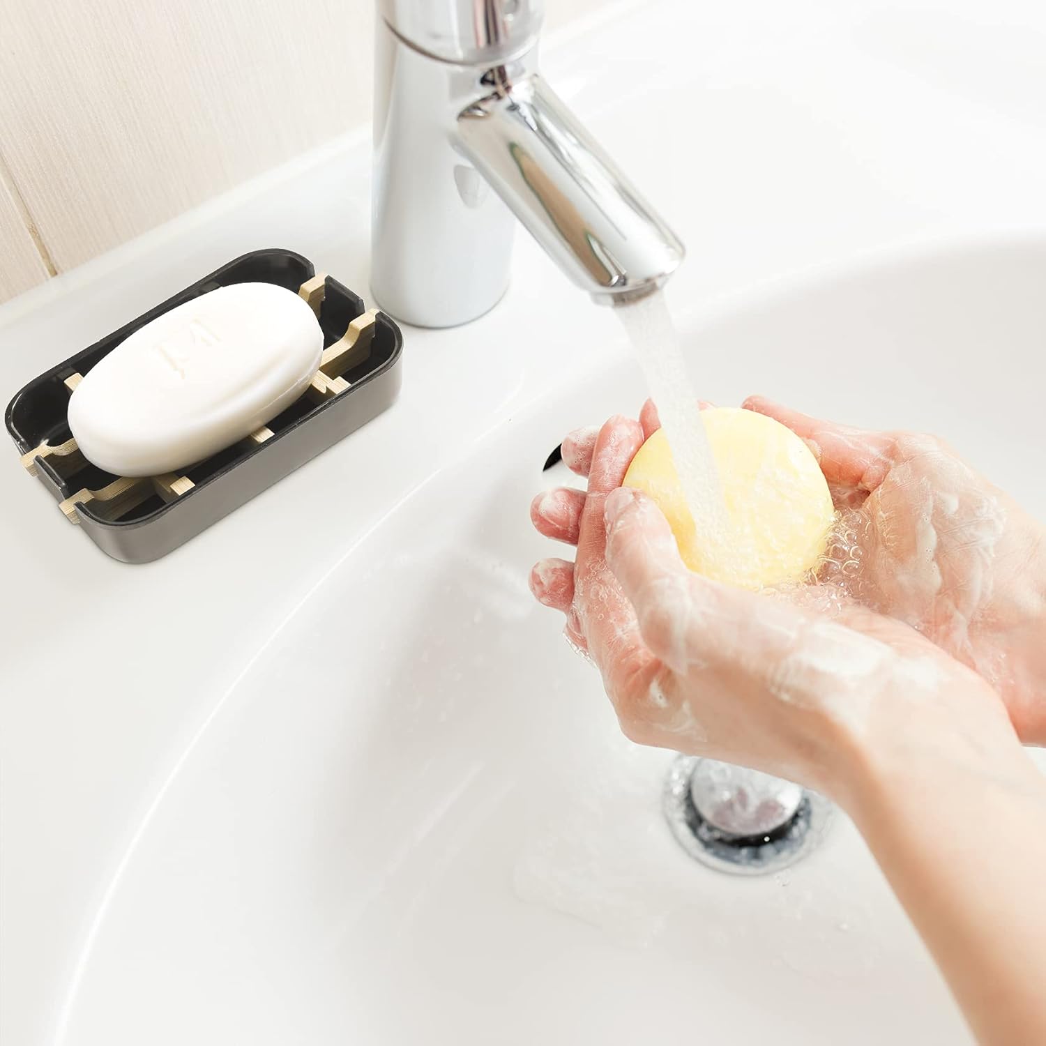 Leadiy Bamboo Soap Dish 100 Recycled Eco-Friendly Bathroom Holder