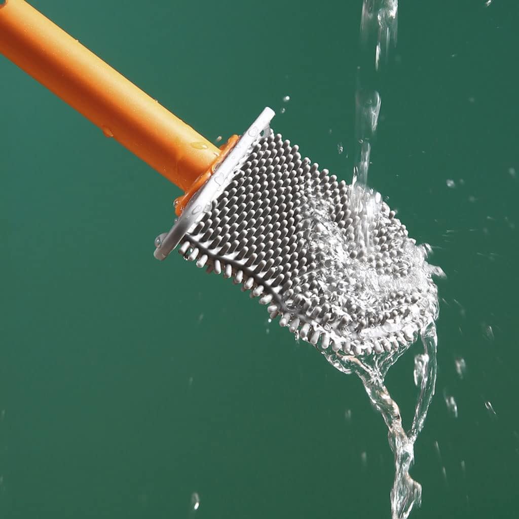 Wall-Mounted Toilet Brush with Holder - White 16x38cm