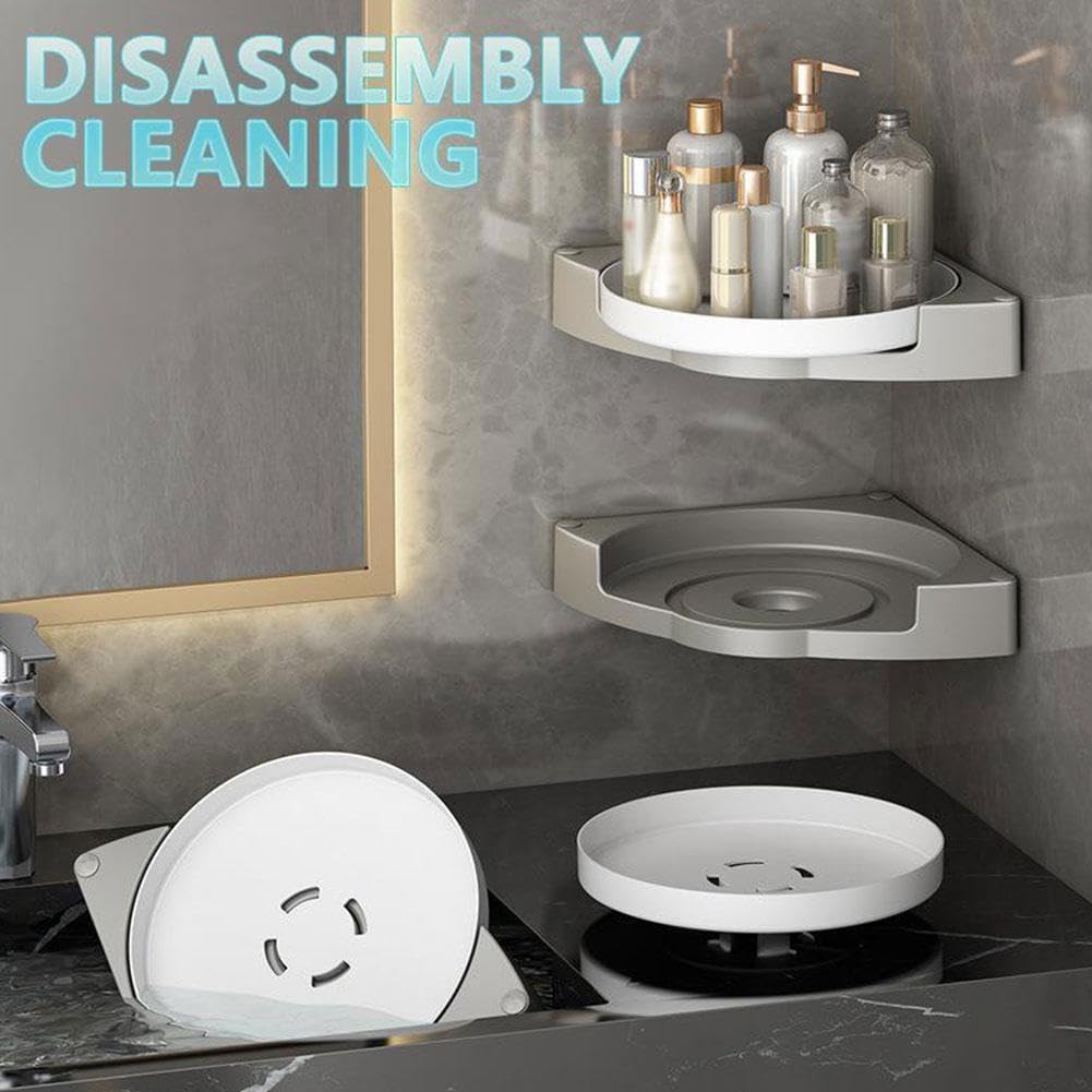 Plastic Shower Caddy 2pcs Grey Corner Storage Shelf